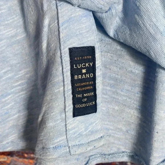 Lucky Brand Men’s Casual Button Down Shirt Blue Medium - Picture 4 of 8
